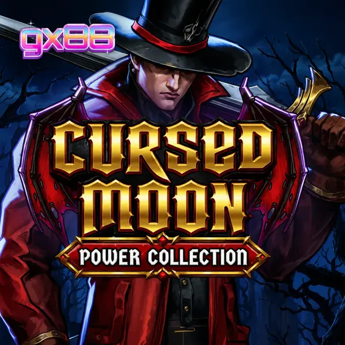 Tampilan visual slot Cursed Moon Power Collection dengan tema gothic dan monster.